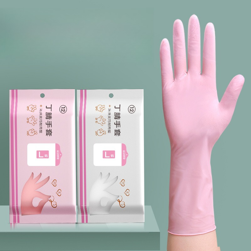 Commercial Kitchen Gloves - ถุงมือล้างจานแบบใช้แล้วทิ้ง ทนทาน ขยายขนาดได้ ผลิตจากไนไตรล์ ยางลาเท็กซ์หนาพิเศษ สำหรับงานบ้าน