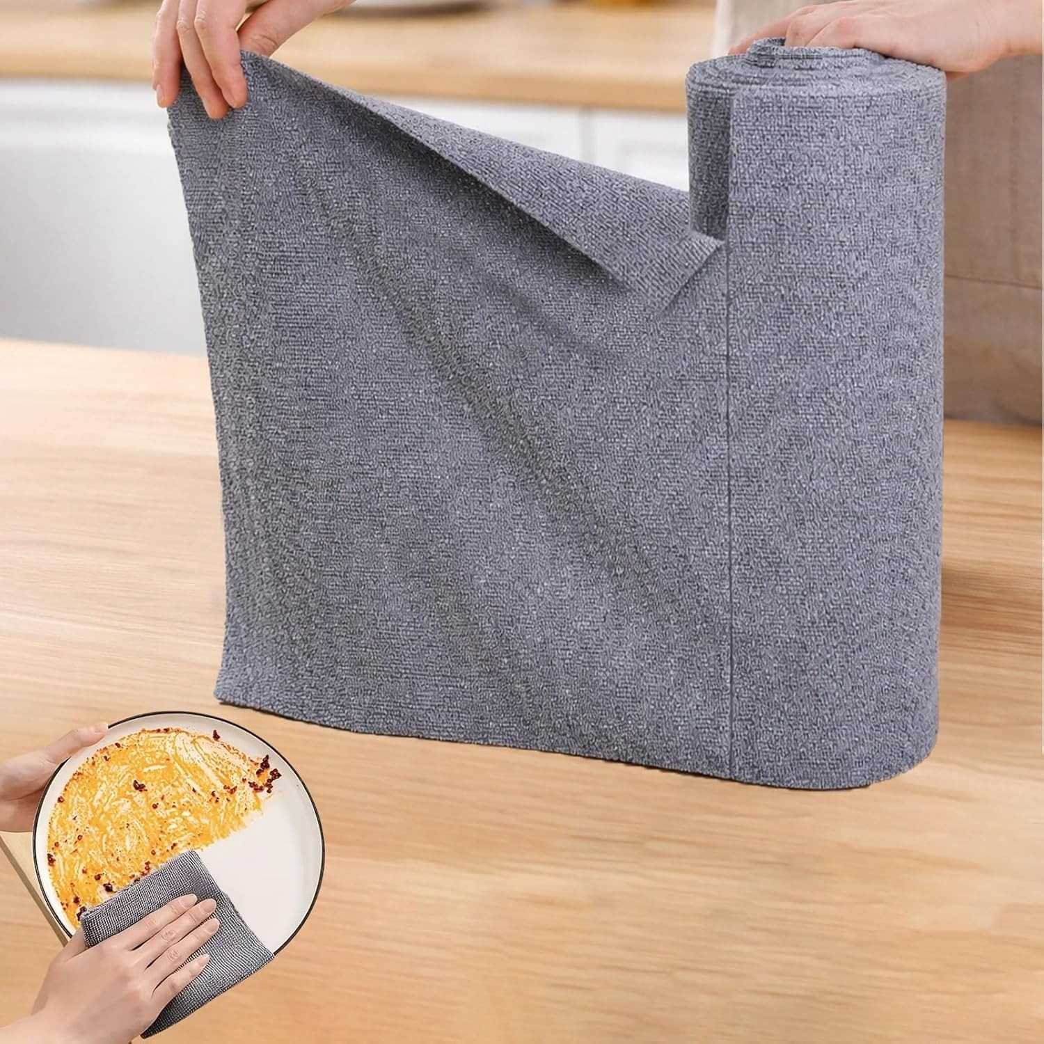 Commercial Kitchen Towels - ผ้าเช็ดจานไมโครไฟเบอร์ขนาด 25x25 ซม. แพ็ค 20 ผืน