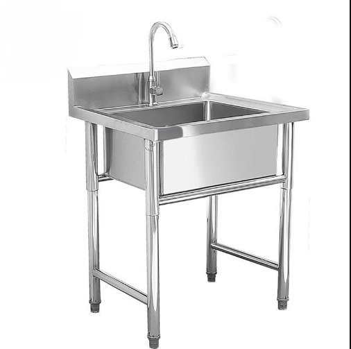 Commercial Kitchen Sink - อ่างล้างจานสแตนเลสแบบตั้งพื้น อ่างเดี่ยว สำหรับครัวเชิงพาณิชย์ ผลิตด้วยมือ