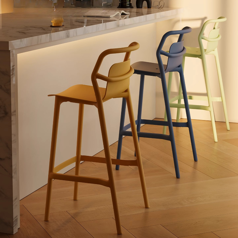 Commercial Kitchen Counter - เก้าอี้บาร์ดีไซน์เนอร์ทรงสูง วัสดุพลาสติกหนา แข็งแรง ทนทาน สามารถวางซ้อนกันได้ เหมาะสำหรับห้องครัว