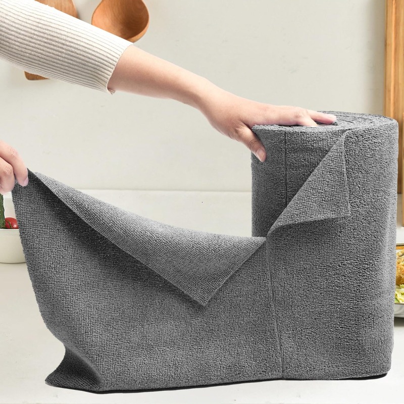 Commercial Kitchen Towels - ผ้าเช็ดทำความสะอาดแบบใช้ซ้ำได้ 50 แผ่น/ม้วน ผ้าไมโครไฟเบอร์สำหรับครัวเรือน ผ้าเช็ดจาน ผ้าเช็ดทำความสะอาดแบบม้วน