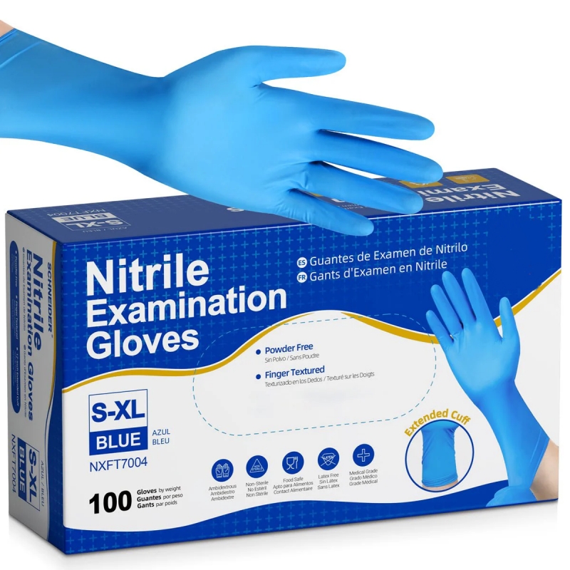 Commercial Kitchen Gloves - 20-50-100PCS ถุงมือไนไตรล์สีฟ้าแบบใช้แล้วทิ้ง ถุงมือทำงานเพื่อความปลอดภัย ปราศจากน้ำยาง สำหรับทำความสะอาดห้องครัว ช่างยนต์