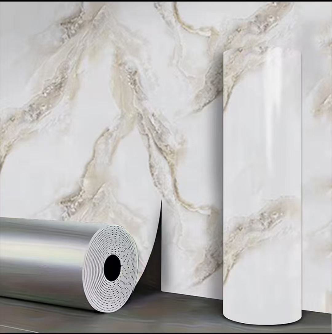 Commercial Kitchen Tiles - สติกเกอร์ติดกระเบื้องแบบหนา PVC ลายหินอ่อน สติกเกอร์ติดผนังห้องน้ำ กันน้ำ สติกเกอร์ติดผนังห้องครัว
