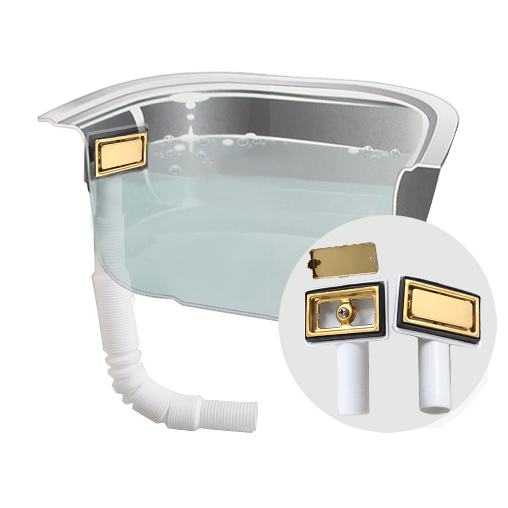 Commercial Kitchen Sink - Talea อ่างล้างจานทรงสี่เหลี่ยมหัวล้นพร้อมท่อน้ำทิ้ง QY012C057อุปกรณ์เสริมสแตนเลสทอง
