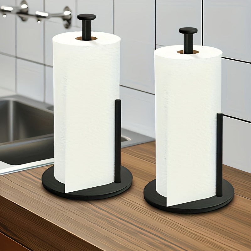 Commercial Kitchen Towels - ที่ใส่กระดาษเช็ดมือสแตนเลสพร้อมฐานถ่วงน้ำหนัก - อุปกรณ์จัดระเบียบบนเคาน์เตอร์แบบหนัก ทนทาน ประหยัดพื้นที่สำหรับกระดาษเช็ดมือ