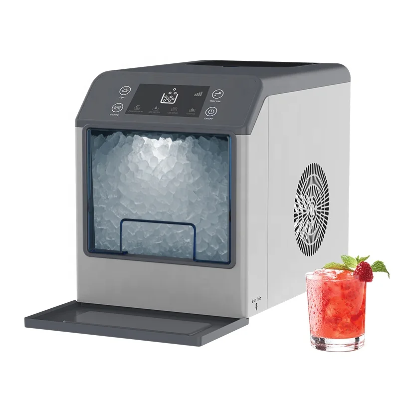 Commercial Kitchen Ice Machine - เครื่องทำน้ำแข็งเชิงพาณิชย์ 33 ปอนด์/24 ชั่วโมง พร้อมระบบทำความสะอาดตัวเอง สำหรับใช้ในบ้าน