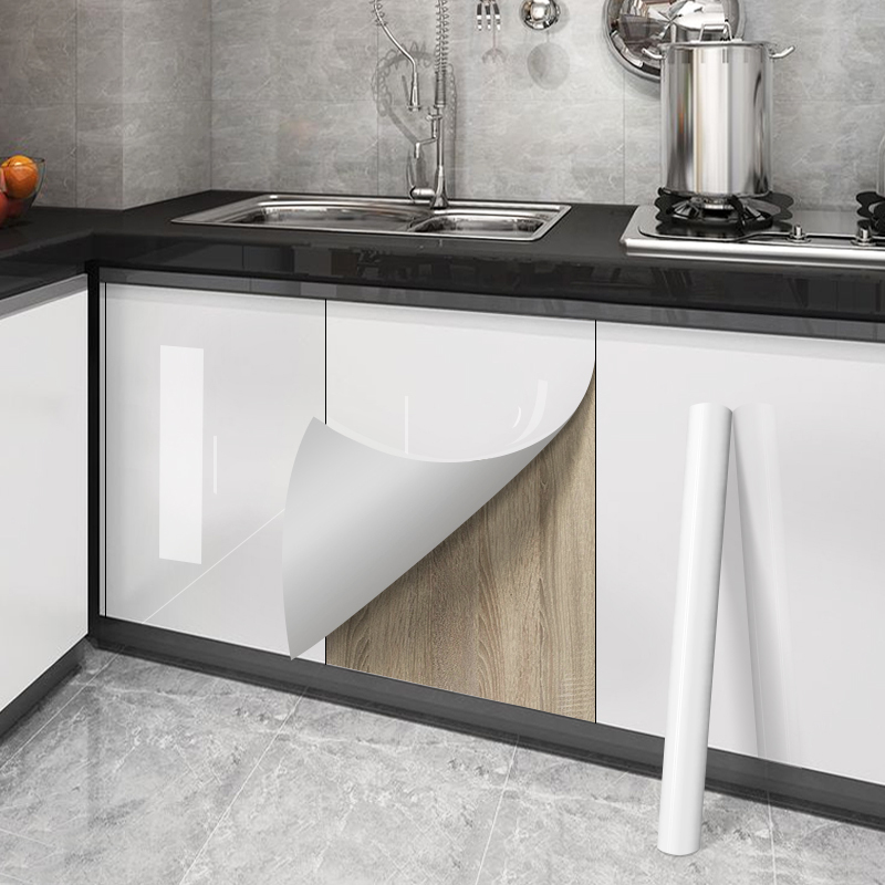 Commercial Kitchen Tiles - สติ๊กเกอร์ติดผนังสีขาวเงาสำหรับตู้ ตกแต่งเฟอร์นิเจอร์เก่า ตกแต่งด้วยสติ๊กเกอร์แบบติดเอง กันน้ำมันในครัว กันน้ำ