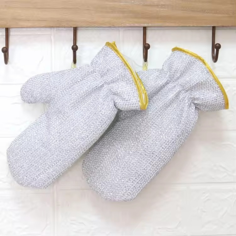 Commercial Kitchen Gloves - ถุงมือทำความสะอาดสีเงิน 1/2 ชิ้น เหมาะสำหรับงานบ้าน ทำความสะอาดในชีวิตประจำวัน ครัว