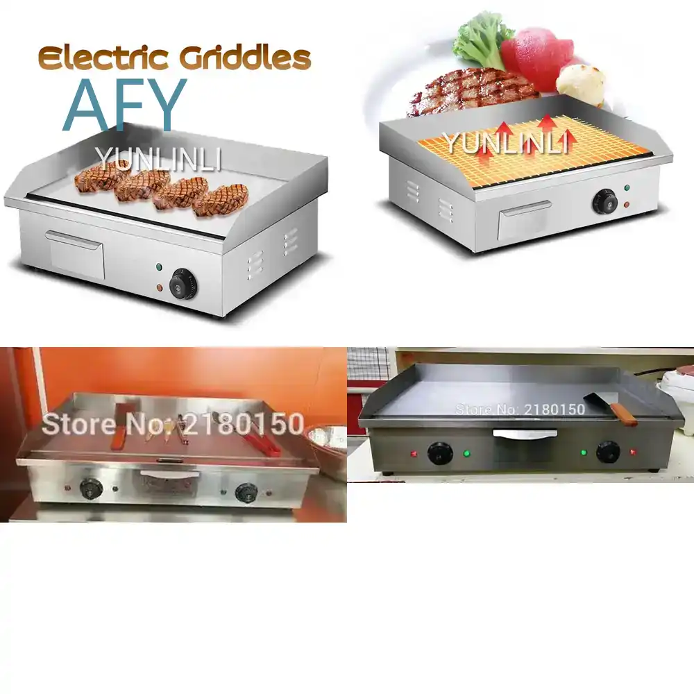 Electric Griddle Flat Top - เตาไฟฟ้าสำหรับอุปกรณ์เทปปันยากิ สเตนเลสสตีลเชิงพาณิชย์ เตาปิ้งย่างอเนกประสงค์แบบหน้าเรียบสำหรับร้านอาหาร