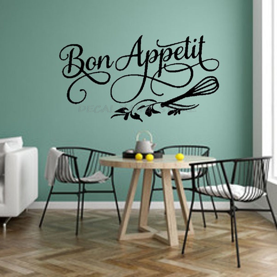 Commercial Kitchen Tiles - Good Appetite Wall Decal ห้องรับประทานอาหารห้องครัวร้านอาหารภาษาฝรั่งเศสคำ Quotes