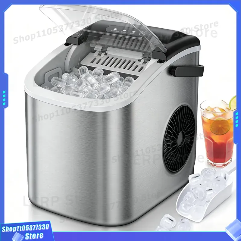 Commercial Kitchen Ice Machine - เครื่องทำน้ำแข็งเชิงพาณิชย์ 26 ปอนด์ 24 ชั่วโมง สแตนเลส
