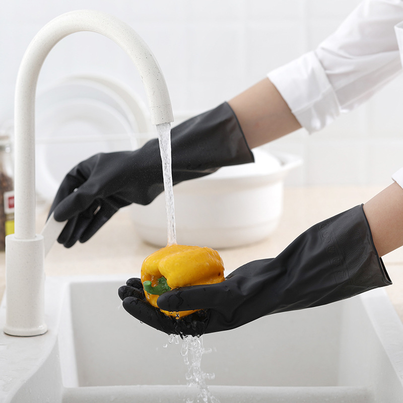 1คู่ถุงมือสีดำบ้านทำความสะอาดถ - Commercial Kitchen Gloves บทวิจารณ์และราคา