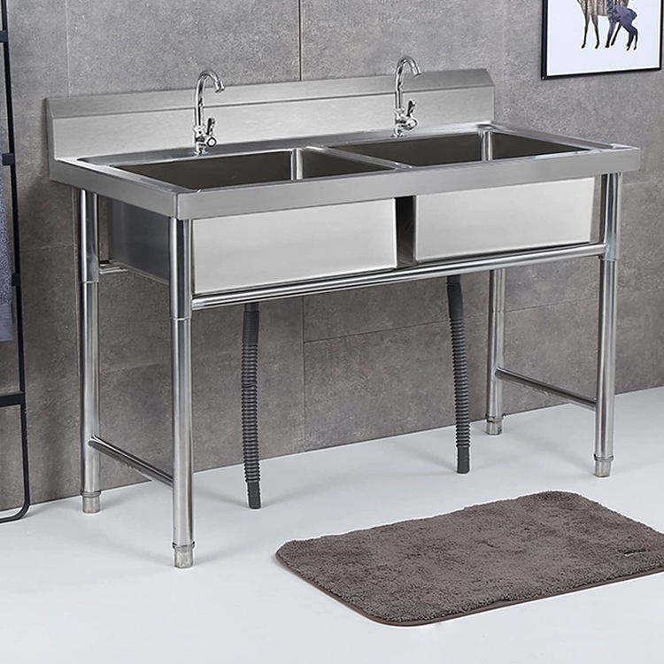 อ่างล้างจานสเตนเลสสตีลแบบสองหล - Commercial Kitchen Sink บทวิจารณ์และราคา