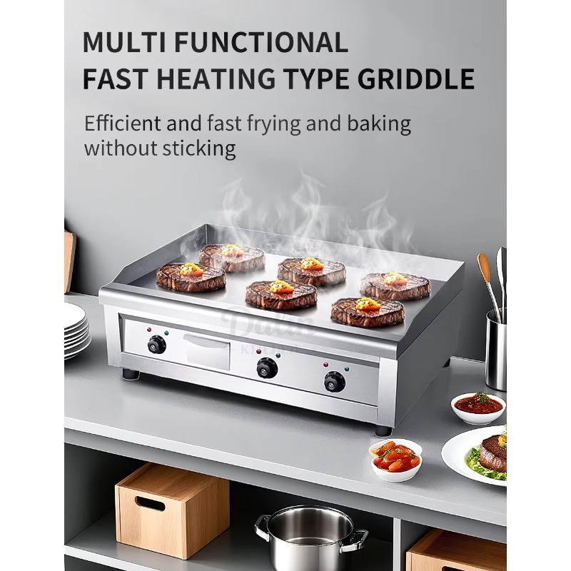 เตาปิ้งย่างเบอร์เกอร์แบบมืออาช - Electric Griddle Flat Top บทวิจารณ์และราคา