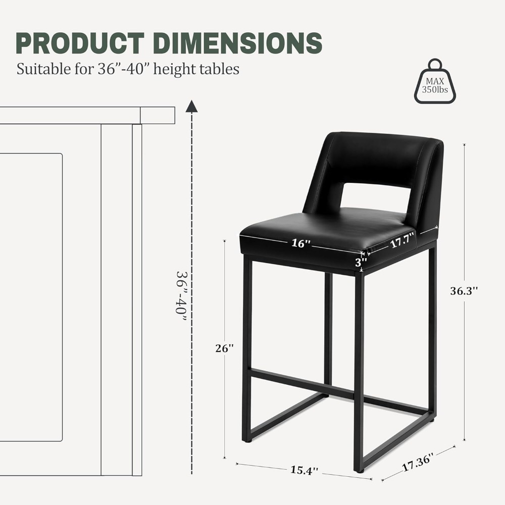 เก้าอี้บาร์สีดำแบบใหม่ ชุด 2 ต - Commercial Kitchen Counter บทวิจารณ์และราคา