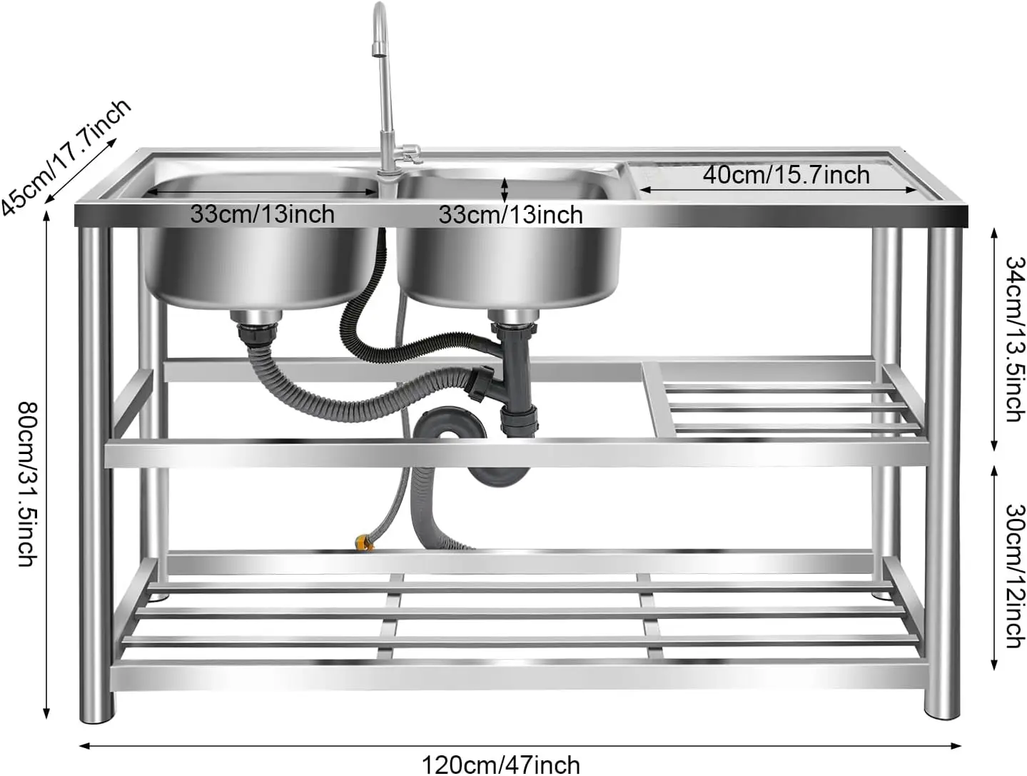 อ่างล้างจานสแตนเลสแบบตั้งพื้น  - Commercial Kitchen Sink บทวิจารณ์และราคา