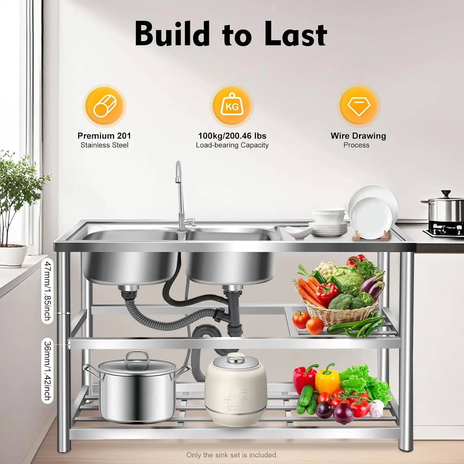 อ่างล้างจานสแตนเลสแบบตั้งพื้น  - Commercial Kitchen Sink บทวิจารณ์และราคา