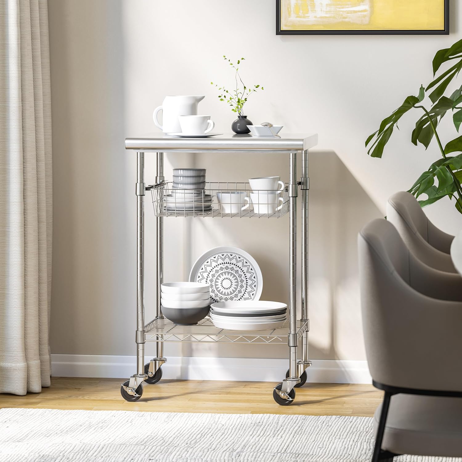 โต๊ะเตรียมอาหารสแตนเลสสำหรับใช - Commercial Kitchen Island On Wheels บทวิจารณ์และราคา