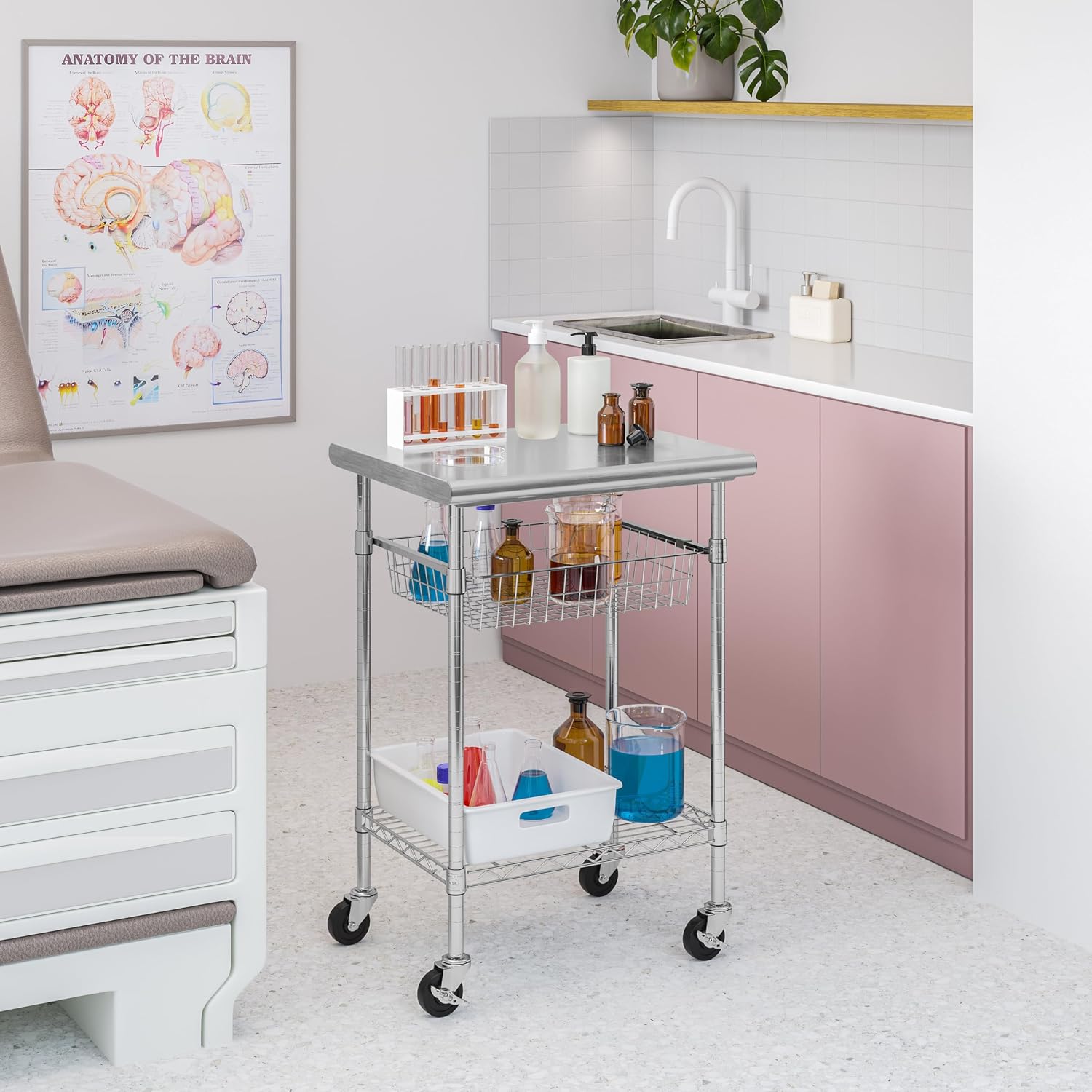 โต๊ะเตรียมอาหารสแตนเลสสำหรับใช - Commercial Kitchen Island On Wheels บทวิจารณ์และราคา