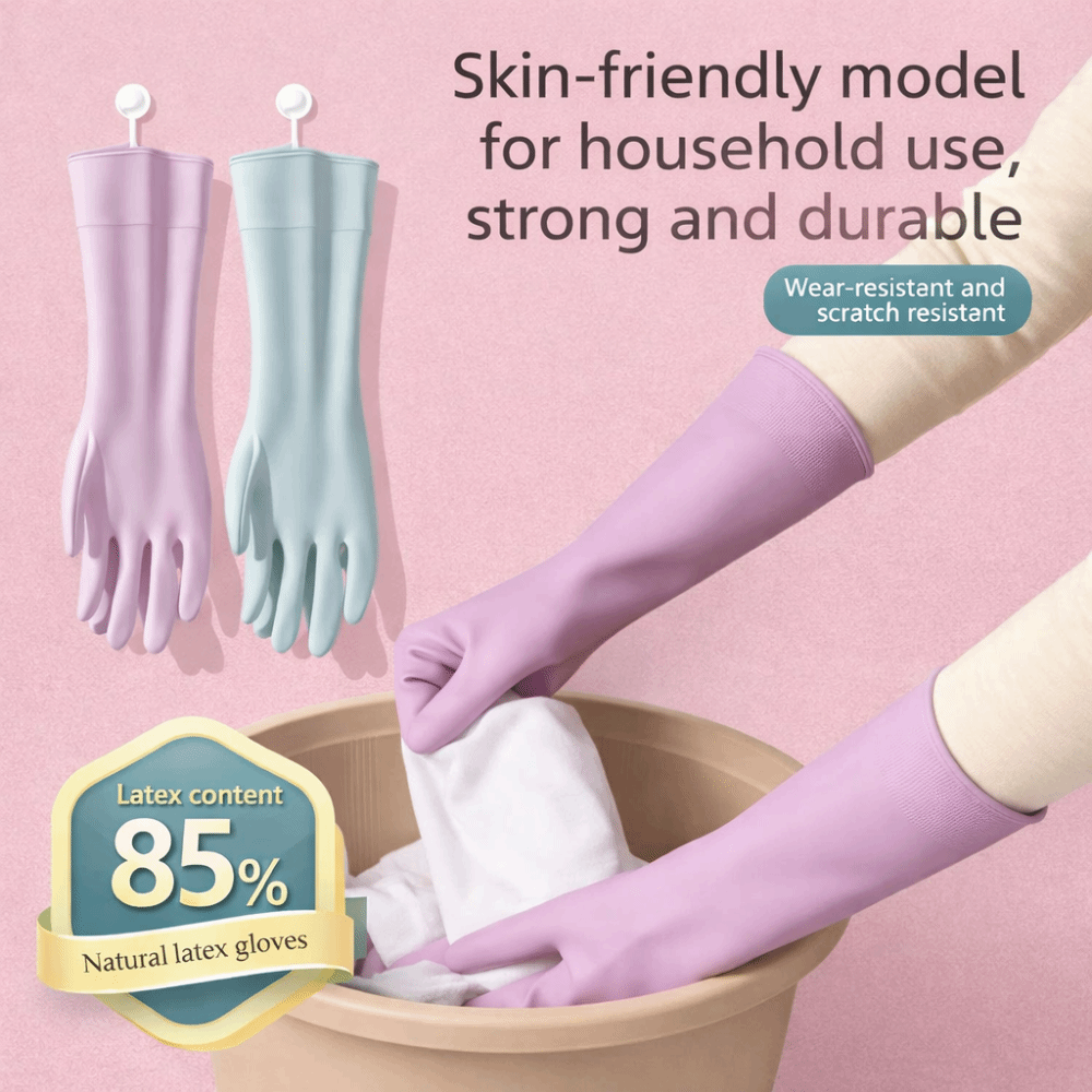 ถุงมือยางล้างจานพร้อมซับในผ้าฝ - Commercial Kitchen Gloves บทวิจารณ์และราคา