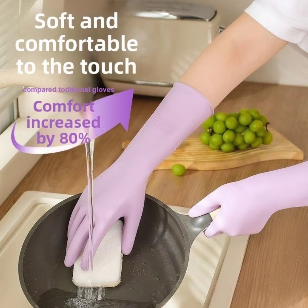 ถุงมือยางล้างจานพร้อมซับในผ้าฝ - Commercial Kitchen Gloves บทวิจารณ์และราคา
