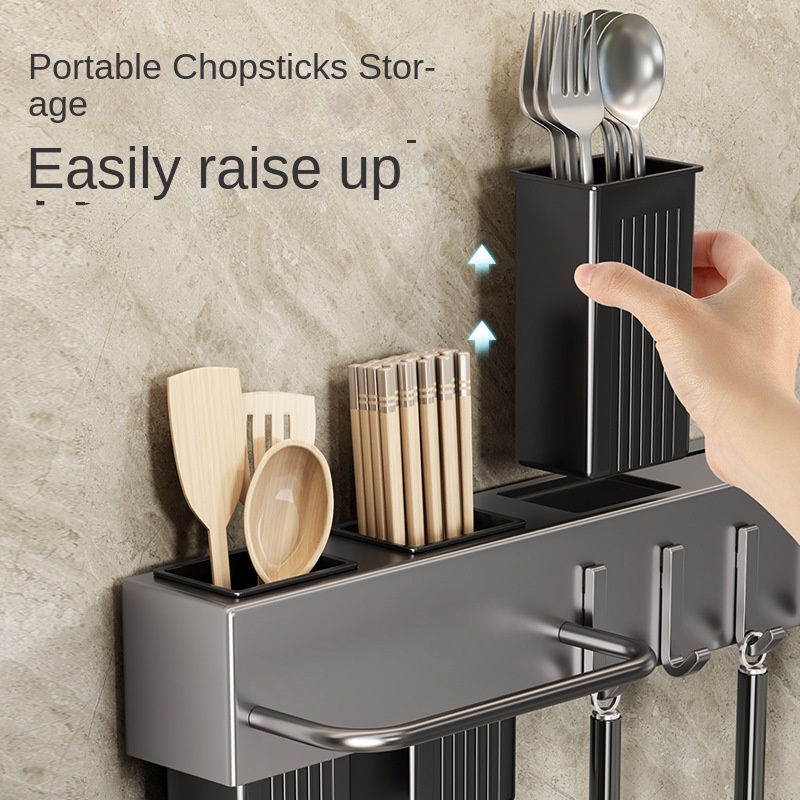 ชั้นวางของในครัวแบบไม่ต้องใช้เ - Commercial Kitchen Utensil Holder บทวิจารณ์และราคา