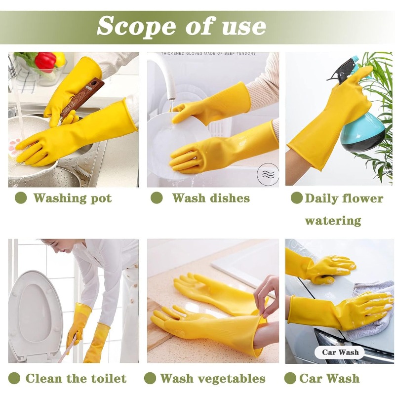 ถุงมือยางล้างจาน 3 คู่ สำหรับล - Commercial Kitchen Gloves บทวิจารณ์และราคา