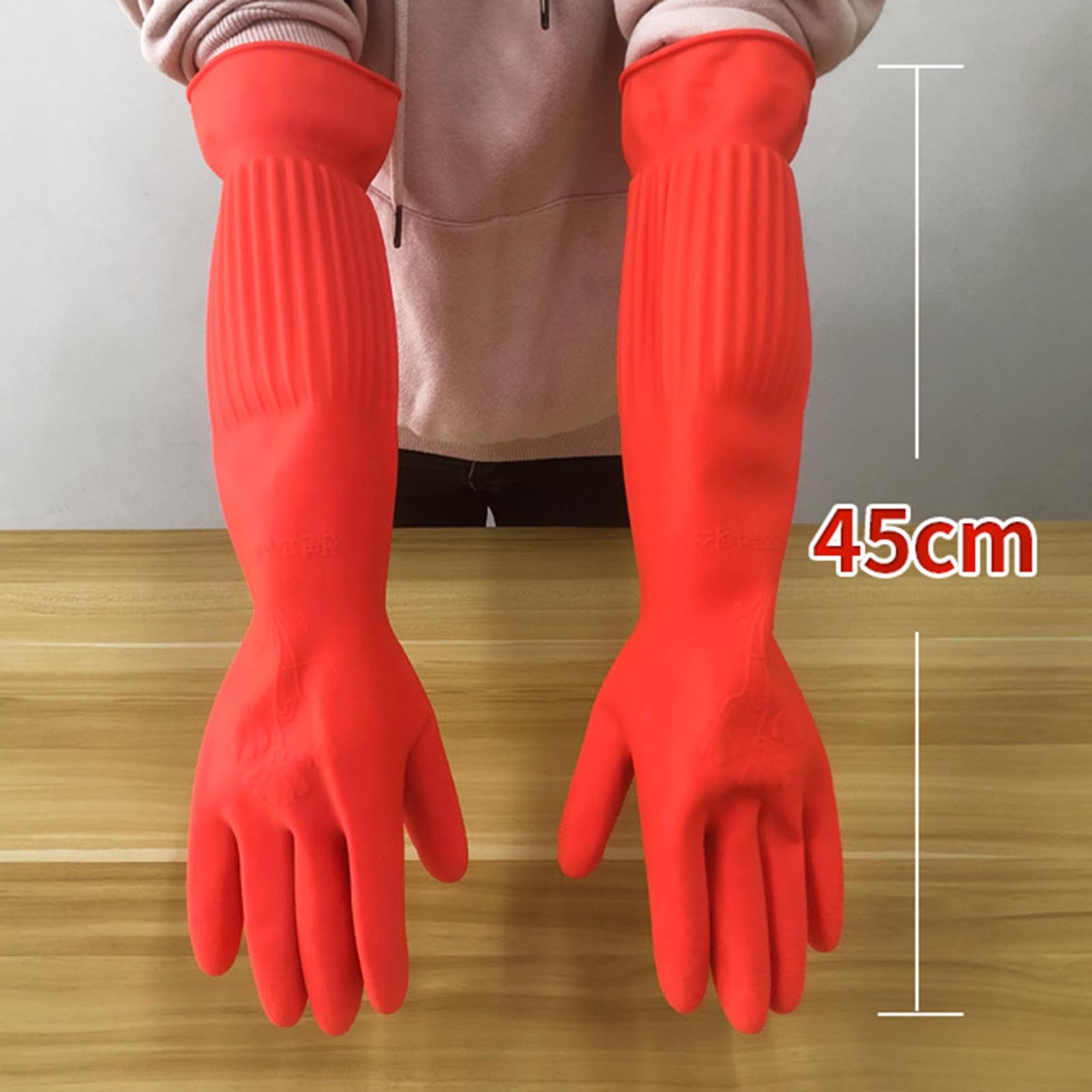 1 คู่ยืดหยุ่นสบายยางทําความสะอ - Commercial Kitchen Gloves บทวิจารณ์และราคา