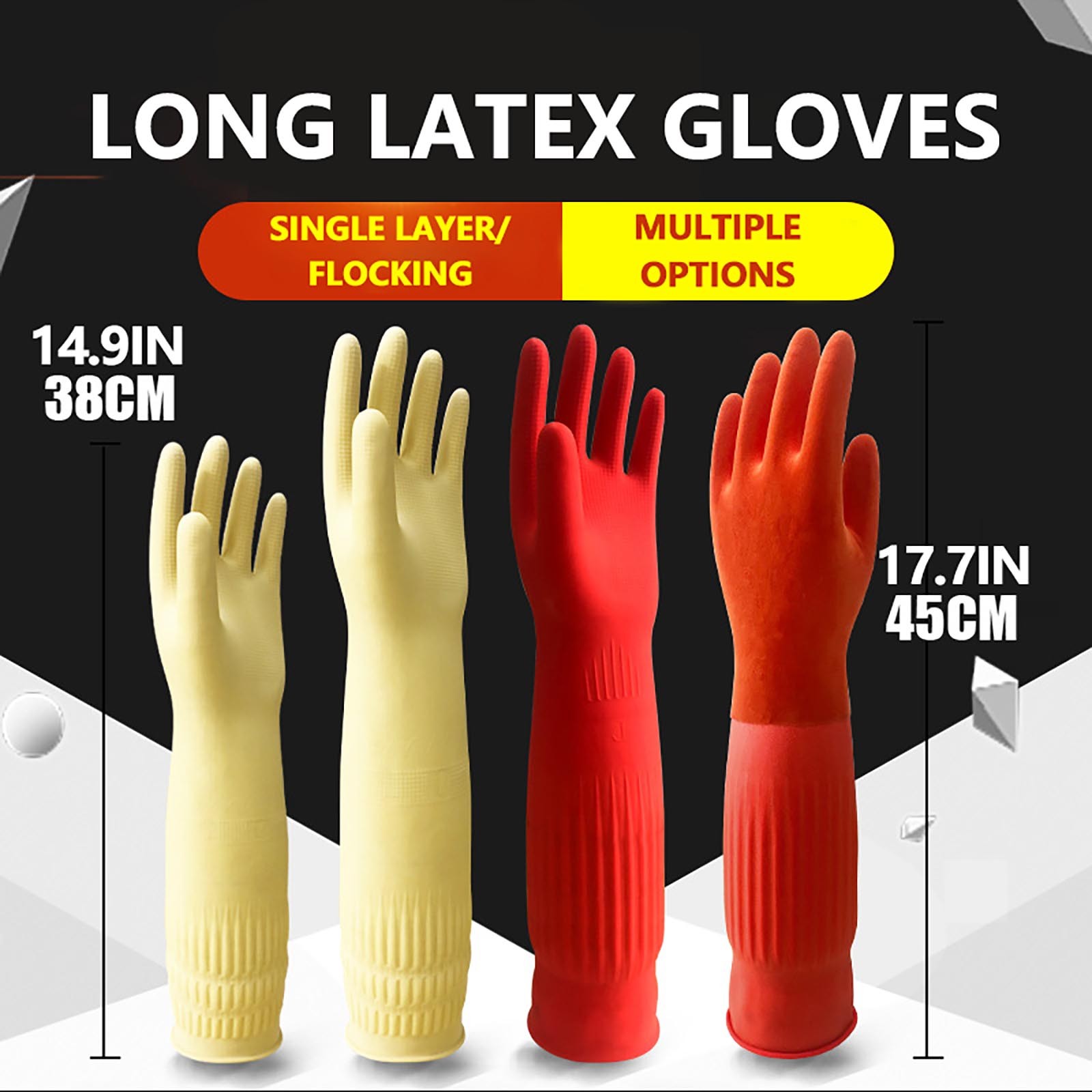 1 คู่ยืดหยุ่นสบายยางทําความสะอ - Commercial Kitchen Gloves บทวิจารณ์และราคา