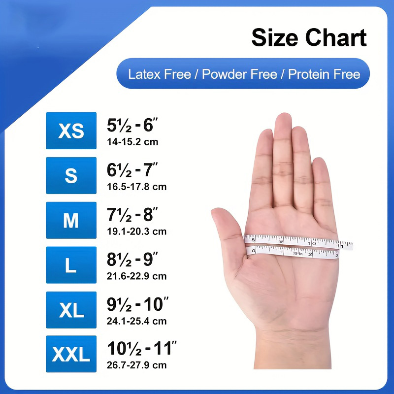 50/100PCS ถุงมือไนไตรล์สีฟ้าแบ - Commercial Kitchen Gloves บทวิจารณ์และราคา