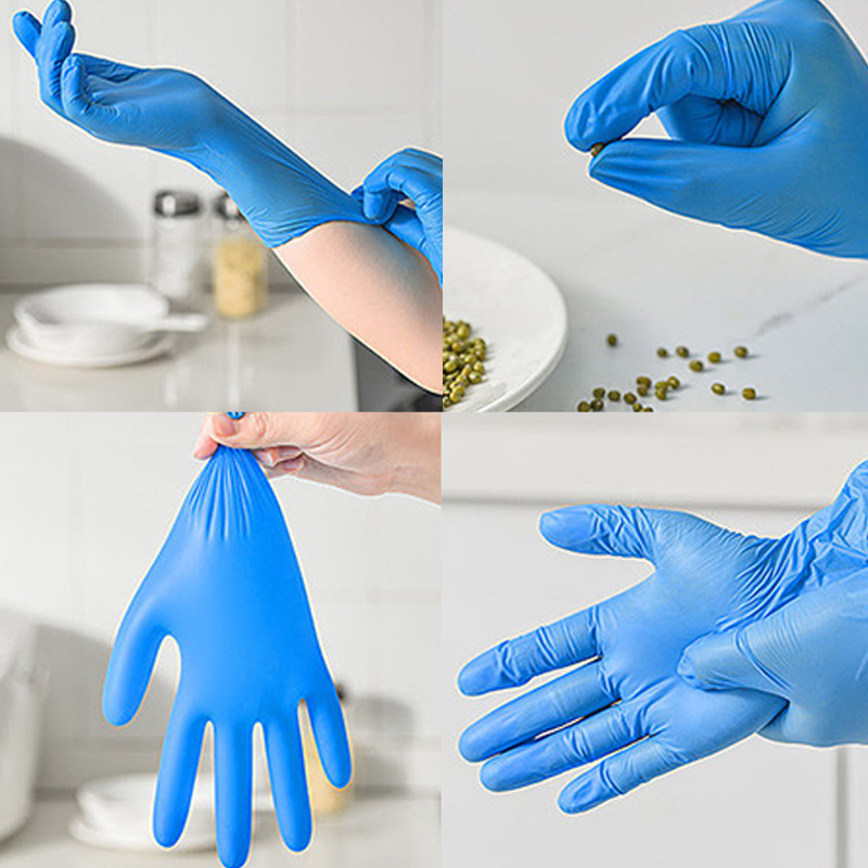 50/100PCS ถุงมือไนไตรล์สีฟ้าแบ - Commercial Kitchen Gloves บทวิจารณ์และราคา
