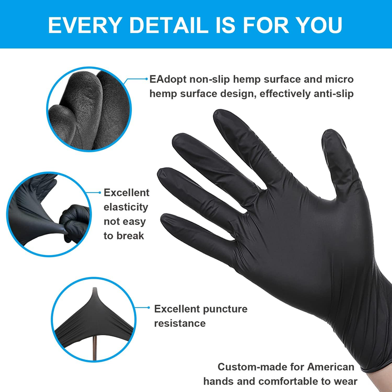 ถุงมือไนไตรล์กันน้ำแบบใช้แล้วท - Commercial Kitchen Gloves บทวิจารณ์และราคา
