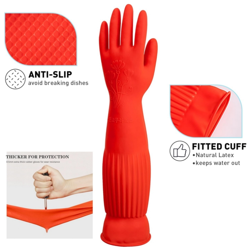 ถุงมือยางทำความสะอาดแบบยาวพิเศ - Commercial Kitchen Gloves บทวิจารณ์และราคา