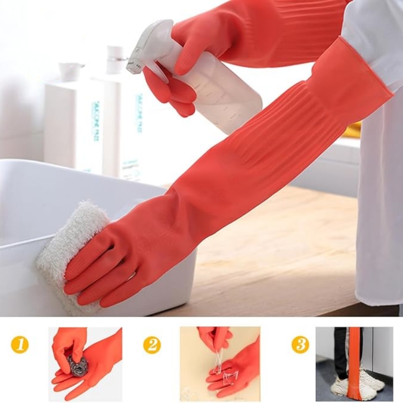 ถุงมือยางทำความสะอาดแบบยาวพิเศ - Commercial Kitchen Gloves บทวิจารณ์และราคา