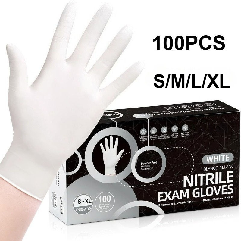 ถุงมือไนไตรล์สีขาวแบบใช้แล้วทิ - Commercial Kitchen Gloves บทวิจารณ์และราคา
