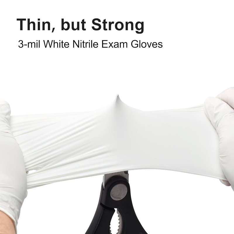 ถุงมือไนไตรล์สีขาวแบบใช้แล้วทิ - Commercial Kitchen Gloves บทวิจารณ์และราคา