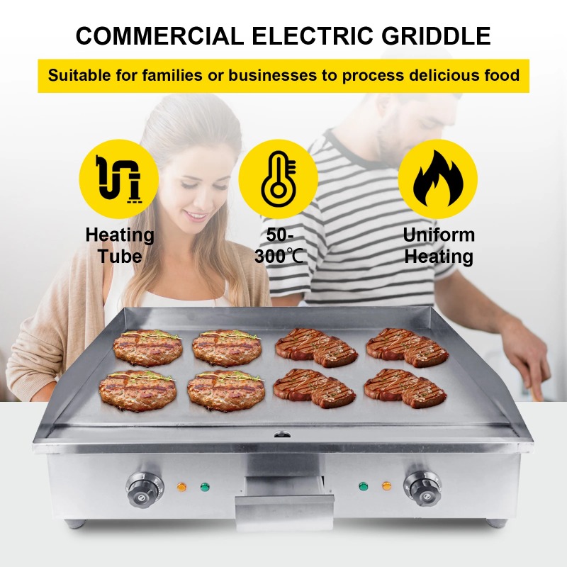 เตาไฟฟ้าแบบแผ่นเรียบ รุ่นใหม่  - Electric Griddle Flat Top บทวิจารณ์และราคา