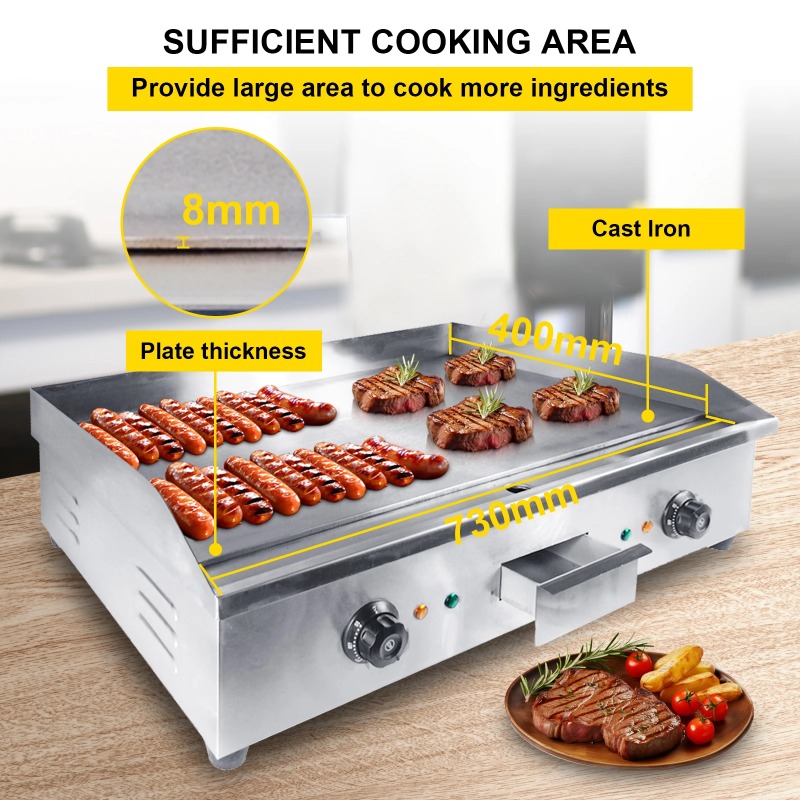เตาไฟฟ้าแบบแผ่นเรียบ รุ่นใหม่  - Electric Griddle Flat Top บทวิจารณ์และราคา