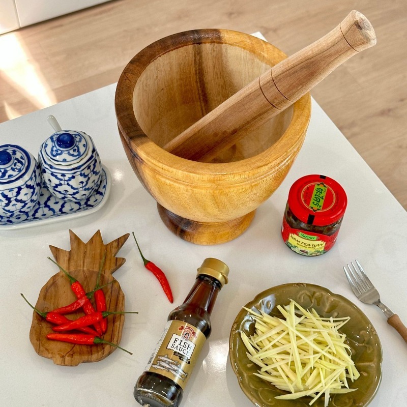 ชุดครกและสากไม้กระถินเทศธรรมชา - Commercial Kitchen Grinder บทวิจารณ์และราคา