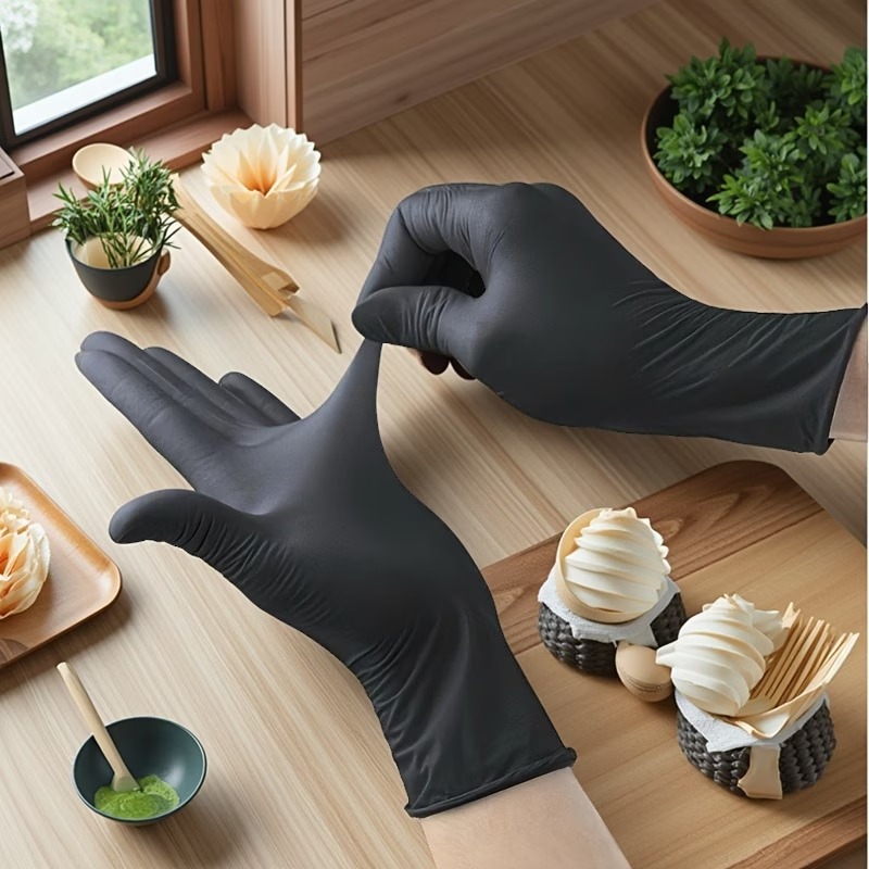 10/50/100PCS ถุงมือไนไตรล์แบบใ - Commercial Kitchen Gloves บทวิจารณ์และราคา