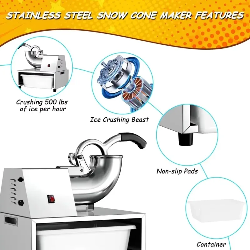 เครื่องบดน้ำแข็งกึ่งอัตโนมัติร - Commercial Kitchen Ice Machine บทวิจารณ์และราคา